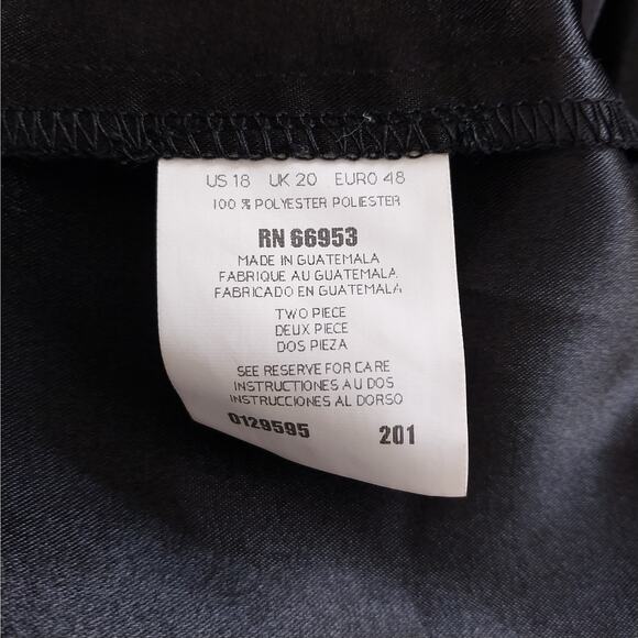 NWT! LESLIE FAY! CLASSIC BLACK SILK LOOK SHIFT STYLE SLEEVELESS DRESS! SZ 18 - Picture 9 of 11